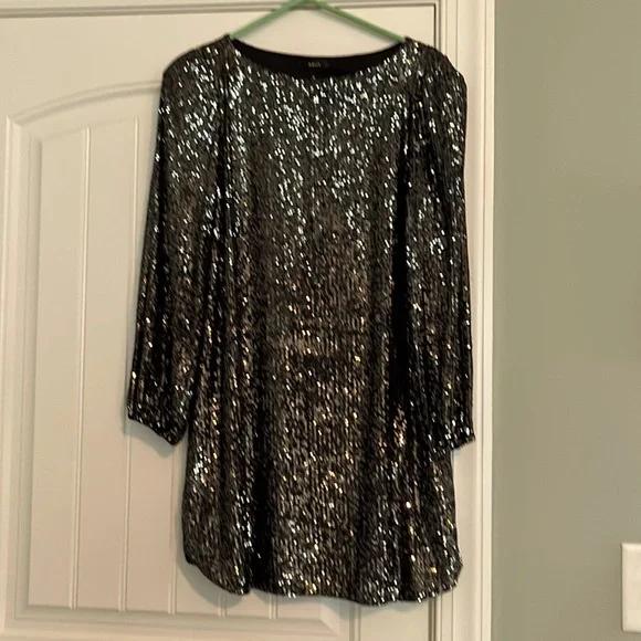 Aqua | Dresses | Sequin Shift Dressperfect For Holiday Parties